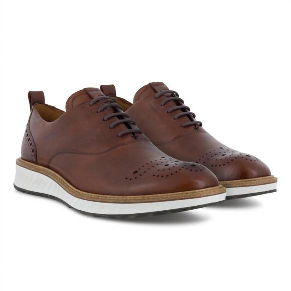 NEW ECCO men\'s st 1 hybrid oxford wing shoe in cognac main image 4
